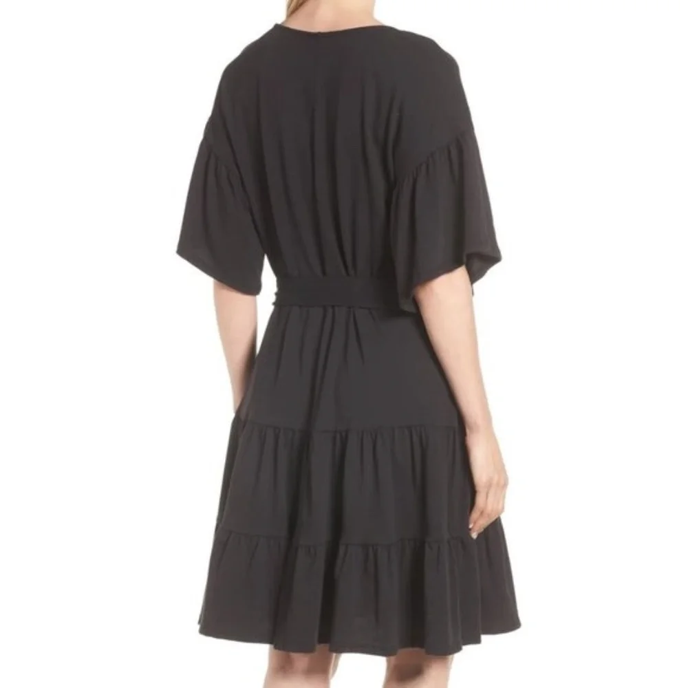 Bobeau Drop Waist Ruffle Cotton Dress( Petite) - Picture 5 of 5